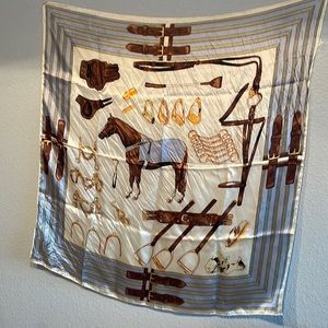 80’s 100 % Silk Equestrian Scarf